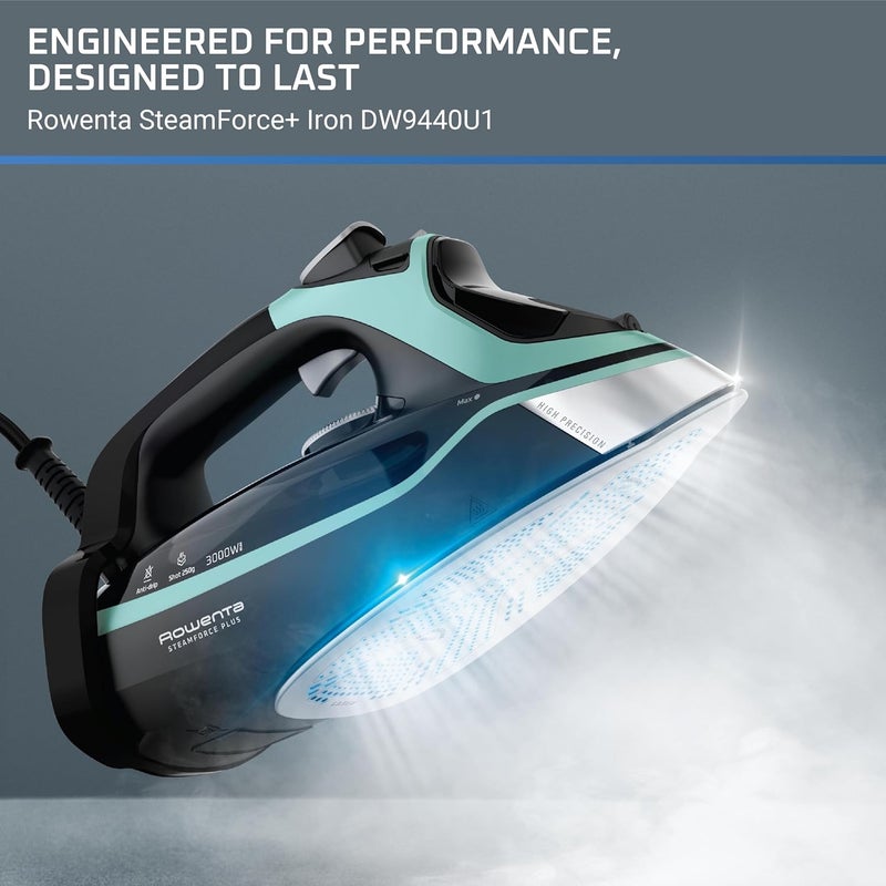 Rowenta Steam Force Stainless Steel Soleplate Steam Iron for Clothes, 400 Microsteam Holes, 1800 Watts, Ironing, Fabric Steamer, Garment Steamer, Digital Display, Precision Tip, DW9440 - Image 2